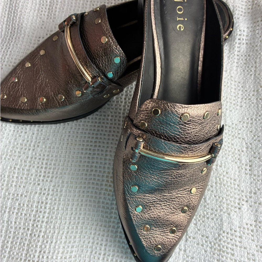 Joie Bronze Studded Mules